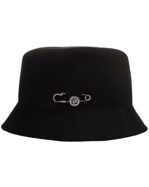 Ermanno Scervino Safety-Pin Felted Bucket Hat - Black