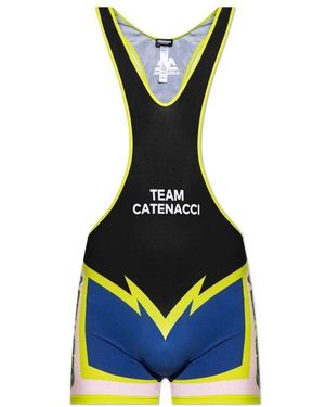 DSquared² Logo Printed One-Piece Swimsuit - Blue
