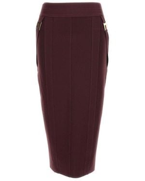 Elisabetta Franchi Logo Embellished Skirt - Red