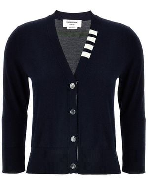 Thom Browne 4Bar' Cardigan - Blue