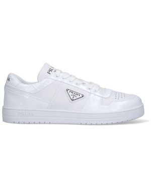 Prada Downtown Triangle Logo Trainers - White