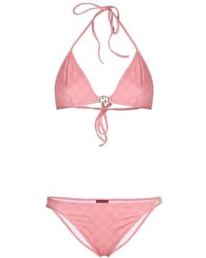 Gucci Gg Printed Bikini Hipster - Pink