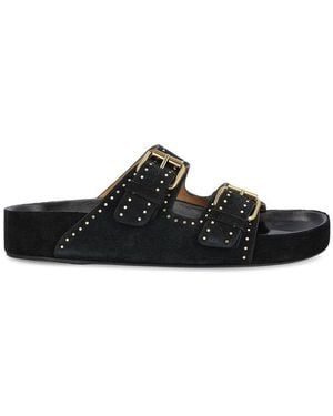 Isabel Marant Lennyo Slip-On Buckle Sandals - Black