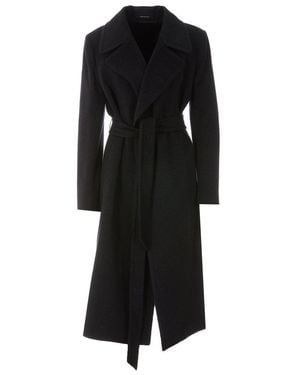 Tagliatore Molly Belted-Waist Coat - Black