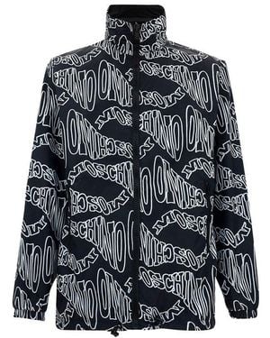 Moschino Warped Logo Windbreaker - Grey