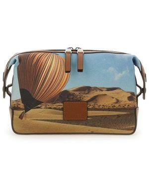 Paul Smith Stripe Balloon-Printed Zip-Up Wash Bag - Blue
