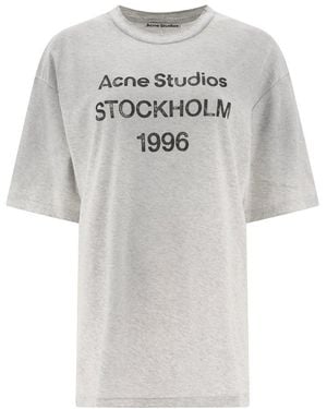 【関送無料】 Acne Studios Exford 1996 ロゴ Tシャツ ACNE STUDIOS Exford Distressed Logo-Print Cotton-Jersey T