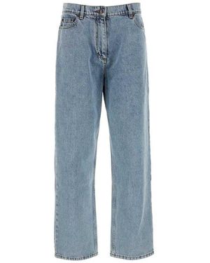 Magda Butrym Belted Loose-Fit Jeans in Blue | Lyst