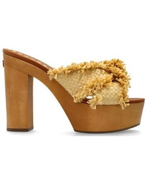 Dolce & Gabbana Frayed Wedge Sandals - Brown