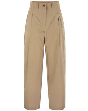 パンツ Weekend Max Mara ARTUR1234 - Carrot poplin trousers Poplin carrot-fit trousers, pink | 