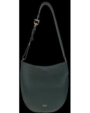 Ferragamo Noth-South Medium Hobo Bag - Black