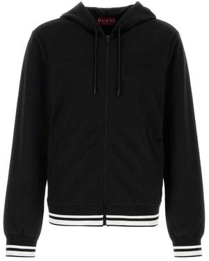 Gucci Technical Jersey Hooded Zip Jacket - Black