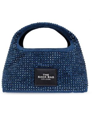 Marc Jacobs Embellished Denim Mini Sack Bag - Blue