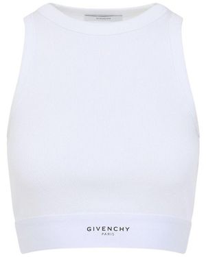 Givenchy Logo Detailed Cropped Tank Top - White