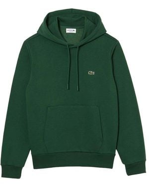 Lacoste Logo Embroidered Drawstring Hoodie - Green