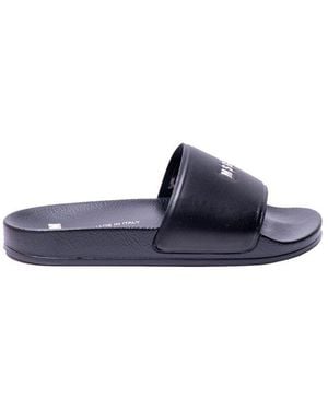 MSGM Logo Detailed Open-Toe Sandals - Blue