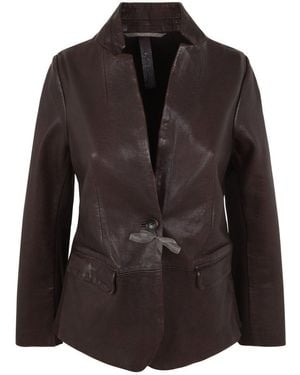 The Jackie Leathers Buttoned Jacket - Black