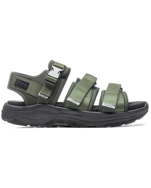Suicoke Logo Patch Triple-Strap Sandals - Green