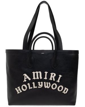 Amiri Logo Printed Shopper Bag - Black
