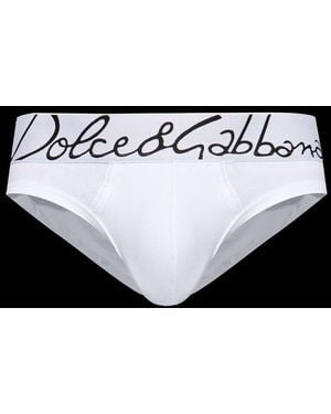 Dolce & Gabbana Logo Waist Mid-Rise Briefs - Black