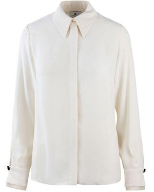 Elisabetta Franchi Foulard Scarf Neck Georgette Blouse - White
