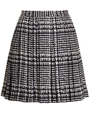 Ermanno Scervino High-Waisted Pleated Houndstooth Skirt - Multicolour