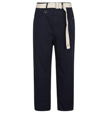 High Belted Casual Trousers - Blue