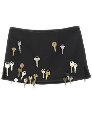 VAQUERA Key-embellished Low-rise Mini Skirt - Black
