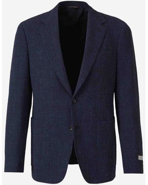 Canali American Kei Blend Jacket - Blue