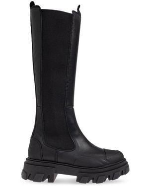 Ganni Round Toe Chelsea Boots - Black