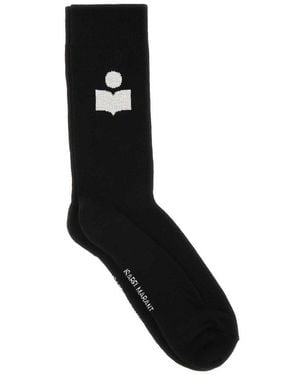 Isabel Marant Black Cotton Stretch Blend Siloki Socks