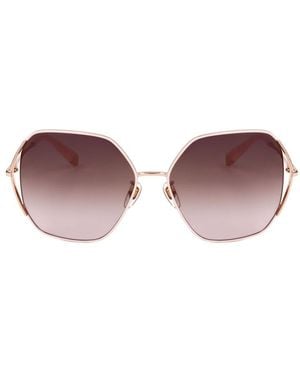 Furla Hexagonal Frame Sunglasses - Pink