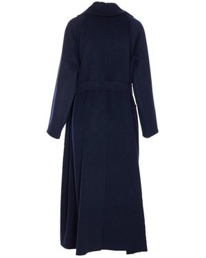 Max Mara Doris Belted Long-Sleeved Coat in Natural | Lyst