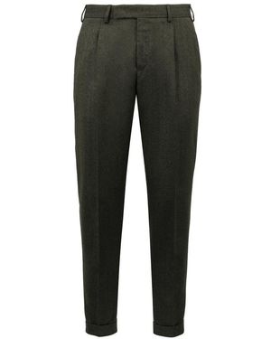 PT01 Pt Torino Tapered Leg Herringbone Trousers - Black