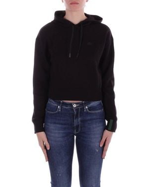 Lacoste Logo Embroidered Drawstring Hoodie - Black