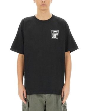 Obey Logo Patch T-Shirt - Black