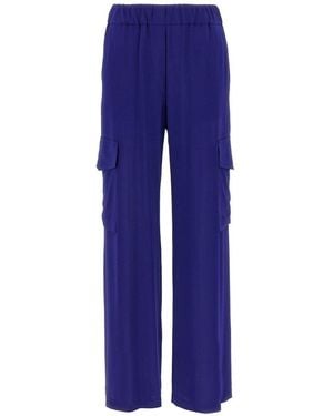 Alberto Biani Wide-Leg Cargo Trousers - Blue