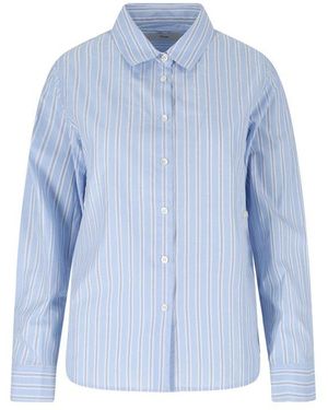 DUNST Classic Striped Button-Up Shirt - Blue