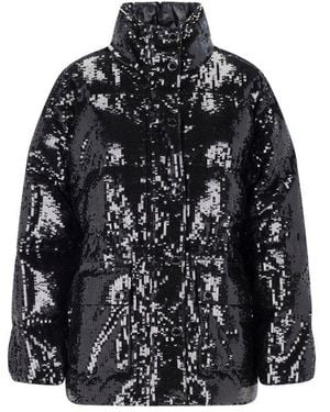 Michael Kors Cotton Short Waxed Down Jacket - Black