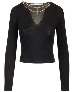 Alexander Wang Logo Tag T-Shirt Knitwear - Black
