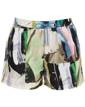 Paul Smith Life Drawing Drawstring Swim Shorts - Green