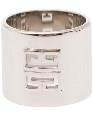 Givenchy Silver Rings With 4g Detail In Brass - White