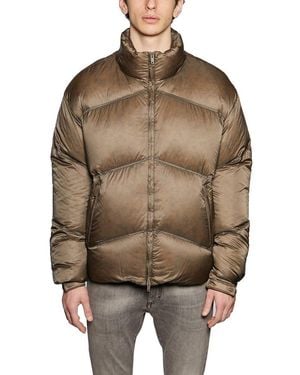 Represent Washed Puffer Jacket - Brown