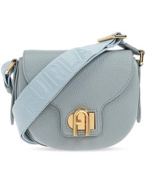 Furla Logo Plaque Foldover-top Shoulder Bag - Blue