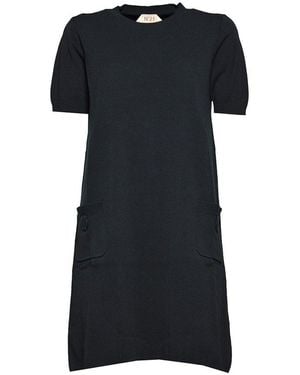 N°21 Cotton Short Dress With Pockets - Black