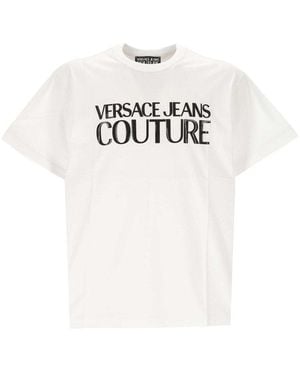 Versace Jeans Couture Logo Printed Crewneck T-Shirt - White