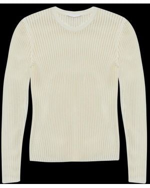 Helmut Lang Spaced Sheer Crewneck Top - Black