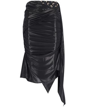 ワンピース MARINE SERRE Women Mid Skirts WDR276ACJER0004 BLACK Marine Serre mid length skirts for Women | SSENSE