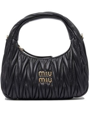Miu Miu Wander Matelassé Shoulder Bag - Black