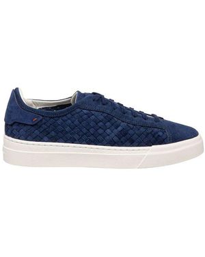 Santoni Interwoven Lace-Up Sneakers - Blue